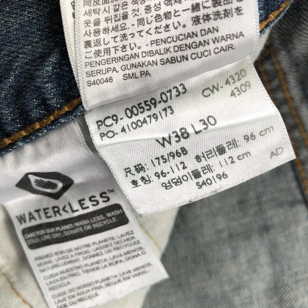 Levis 559 Jeans Mens 38x30 Blue Medium Wash Relaxed Straight Denim Pants Casual
